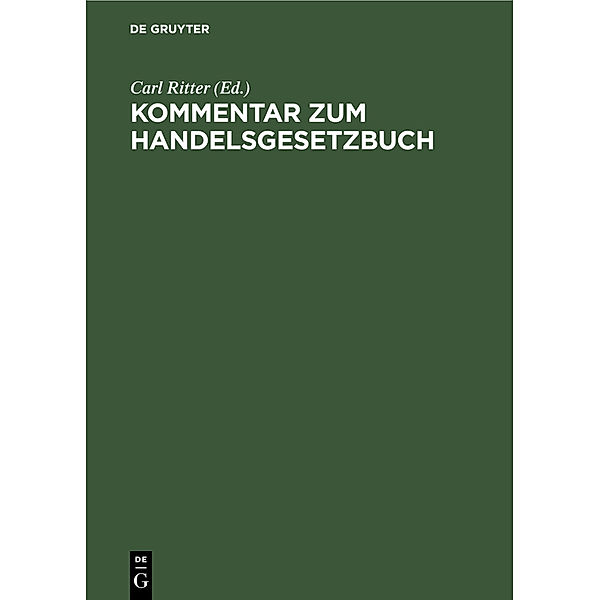 Kommentar zum Handelsgesetzbuch