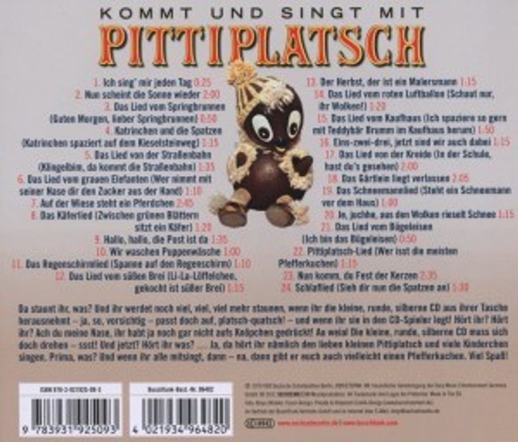 Kommt Und Singt Mit Pittiplats CD von Pittiplatsch | Weltbild.at