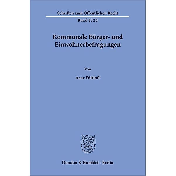 Kommunale Bürger- und Einwohnerbefragungen, Arne Dittloff