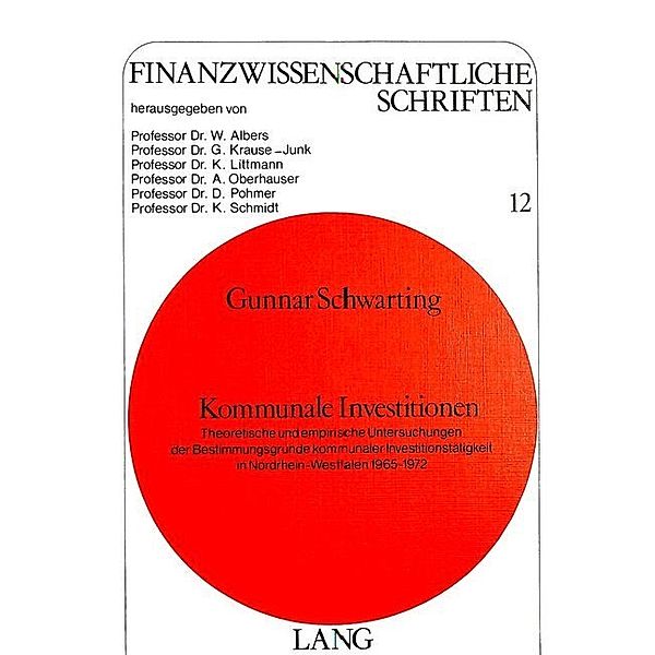 Kommunale Investitionen, Gunnar Schwarting