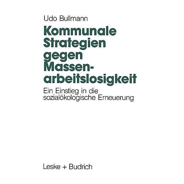 Kommunale Strategien gegen Massenarbeitslosigkeit, Udo Bullmann