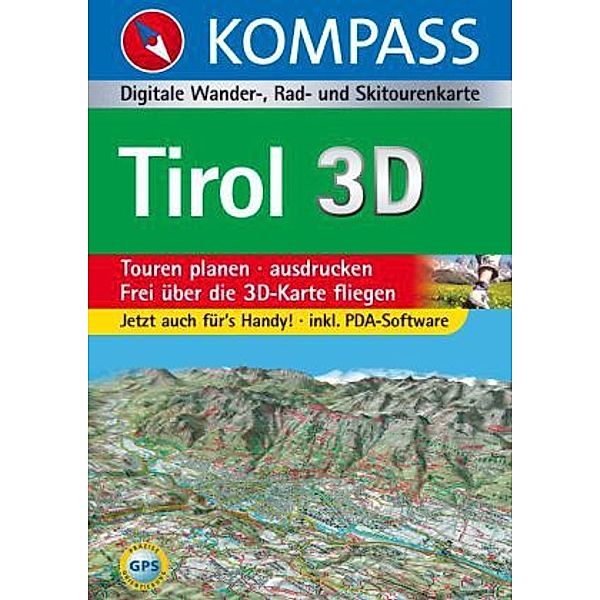 Kompass Digitale Wander-, Rad- und Skitourenkarte Tirol 3D, 1 DVD-ROM