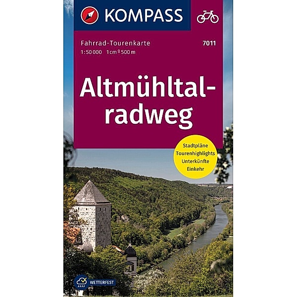 KOMPASS Fahrrad-Tourenkarte Altmühltalradweg 1:50.000