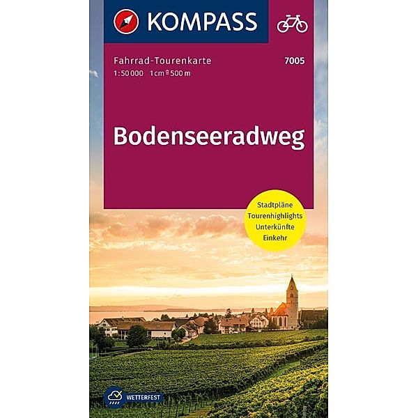 KOMPASS Fahrrad-Tourenkarte Bodenseeradweg 1:50.000