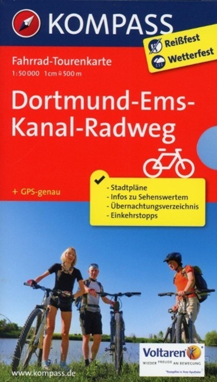 KOMPASS FahrradTourenkarte DortmundEmsKanalRadweg Buch