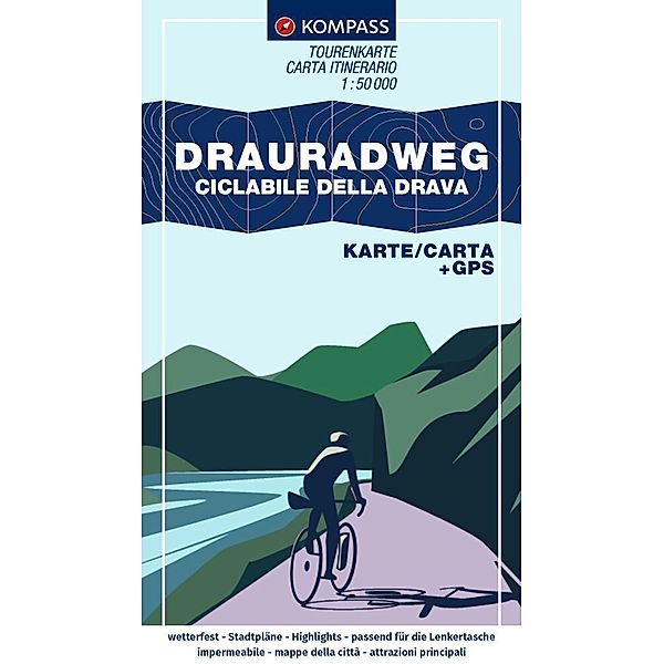 KOMPASS Fahrrad-Tourenkarte Drauradweg - Ciclabile della Drava 1:50.000