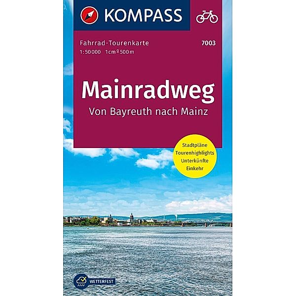 KOMPASS Fahrrad-Tourenkarte Mainradweg, Von Bayreuth nach Mainz 1:50.000
