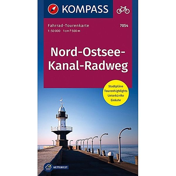 KOMPASS Fahrrad-Tourenkarte Nord-Ostsee-Kanal-Radweg 1:50.000