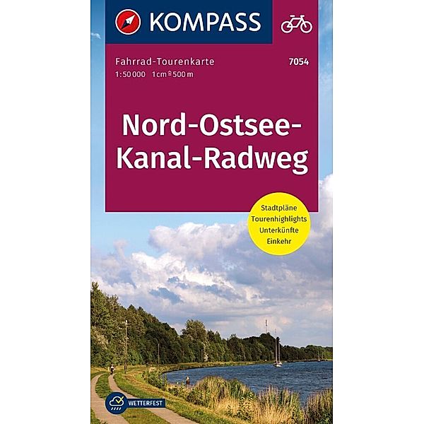 KOMPASS Fahrrad-Tourenkarte Nord-Ostsee-Kanal-Radweg 1:50.000