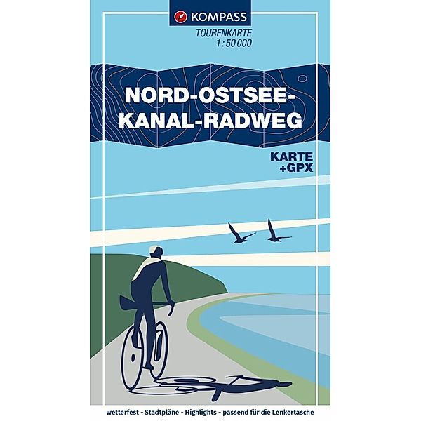 KOMPASS Fahrrad-Tourenkarte Nord-Ostsee-Kanal-Radweg 1:50.000