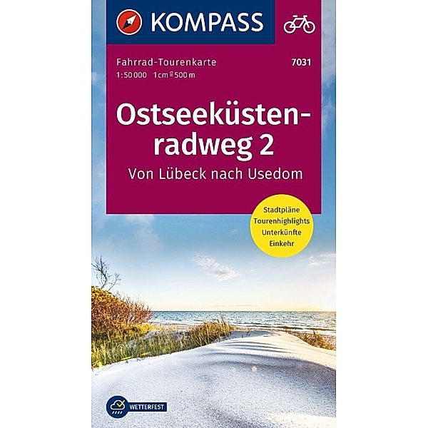 KOMPASS Fahrrad-Tourenkarte Ostseeküstenradweg 2 1:50.000