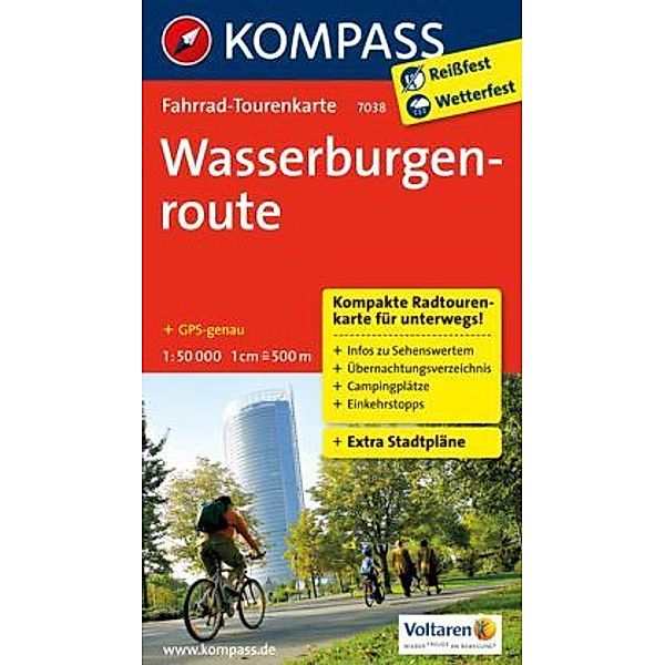 Kompass Fahrrad-Tourenkarte Wasserburgenroute