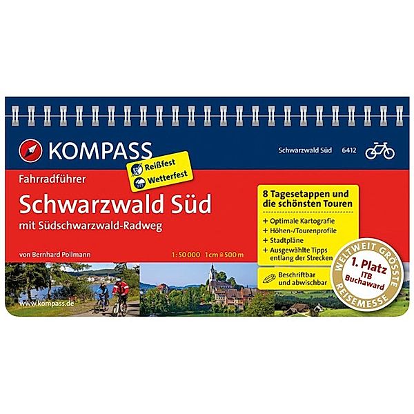 KOMPASS Fahrradführer Schwarzwald Süd mit Südschwarzwald Radweg, Bernhard Pollmann