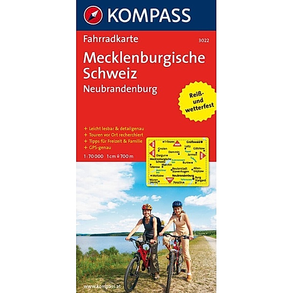 KOMPASS Fahrradkarte 3022 Mecklenburgische Schweiz - Neubrandenburg 1:70.000