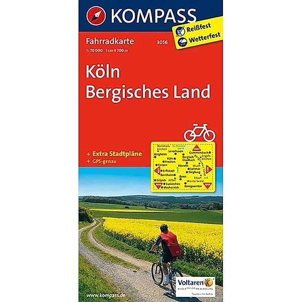 KOMPASS Fahrradkarte 3056 Köln - Bergisches Land 1:70.000
