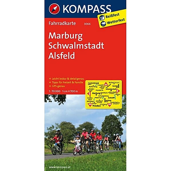 KOMPASS Fahrradkarte 3066 Marburg - Schwalmstadt - Alsfeld 1:70.000