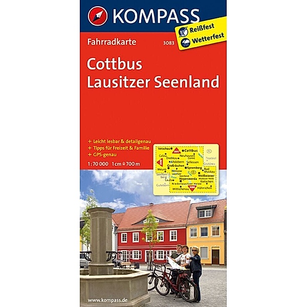 KOMPASS Fahrradkarte 3083 Cottbus - Lausitzer Seenland 1:70.000