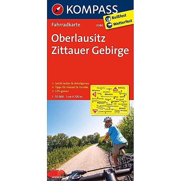 KOMPASS Fahrradkarte 3086 Oberlausitz - Zittauer Gebirge 1:70.000