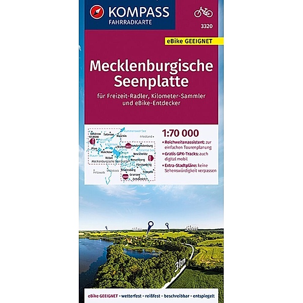 KOMPASS Fahrradkarte 3320 Mecklenburgische Seenplatte 1:70.000