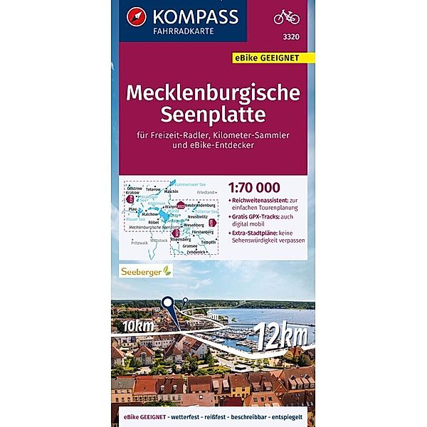 KOMPASS Fahrradkarte 3320 Mecklenburgische Seenplatte 1:70.000