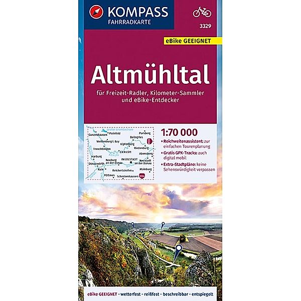 KOMPASS Fahrradkarte 3329 Altmühltal 1:70.000