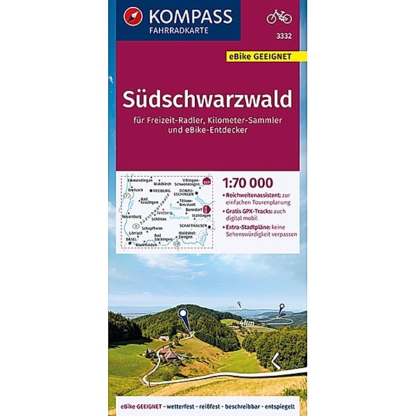 KOMPASS Fahrradkarte 3332 Südschwarzwald 1:70.000