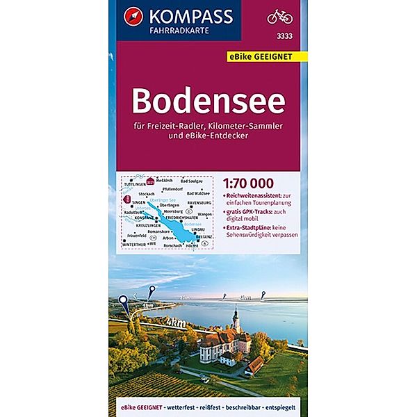 KOMPASS Fahrradkarte 3333 Bodensee 1:70.000