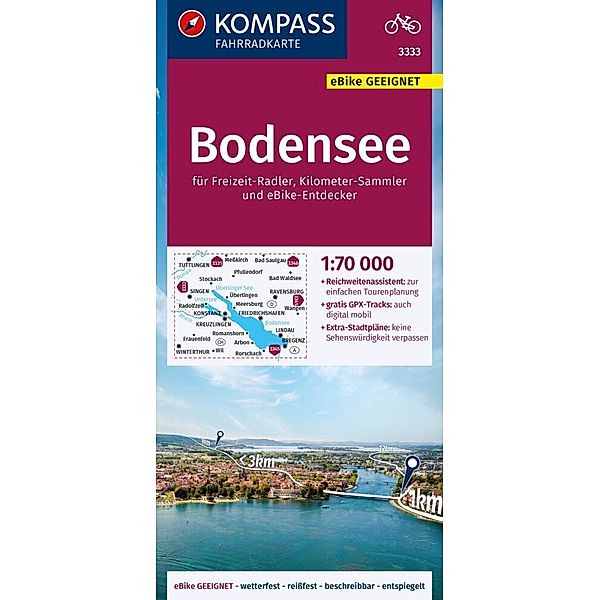 KOMPASS Fahrradkarte 3333 Bodensee 1:70.000