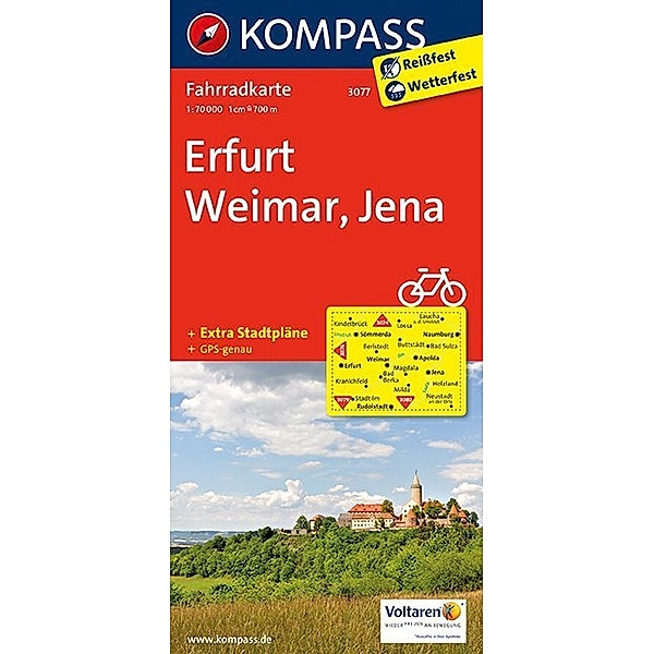 KOMPASS Fahrradkarte Erfurt - Weimar - Jena