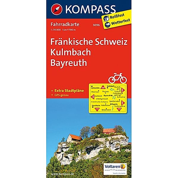 KOMPASS Fahrradkarte Fränkische Schweiz, Kulmbach, Bayreuth