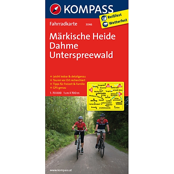 Kompass Fahrradkarte Märkische Heide, Dahme, Unterspreewald