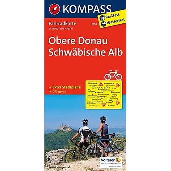 KOMPASS Fahrradkarte Obere Donau - Schwäbische Alb