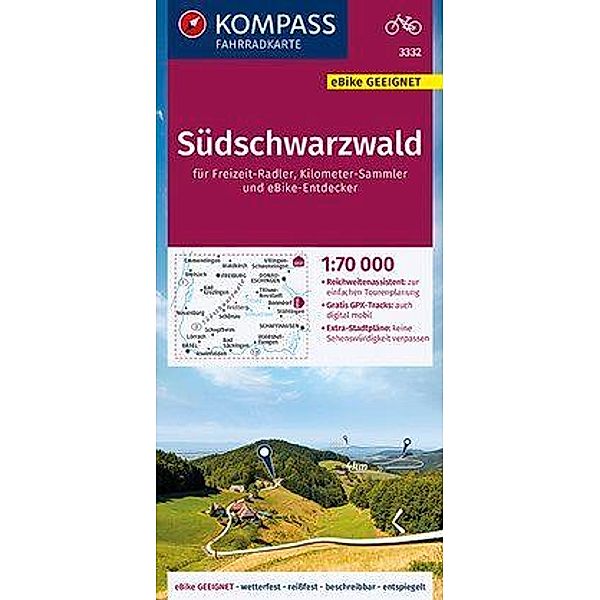 KOMPASS Fahrradkarte Südschwarzwald 1:70.000