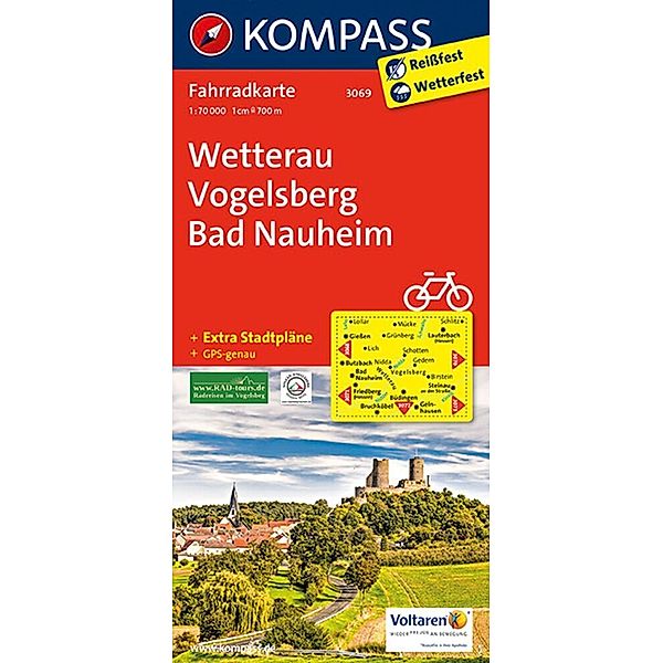 KOMPASS Fahrradkarte Wetterau, Vogelsberg, Bad Nauheim