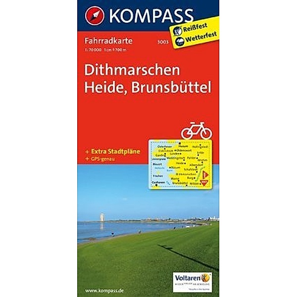 Kompass Fahrradkarten: KOMPASS Fahrradkarte Dithmarschen - Heide - Brunsbüttel