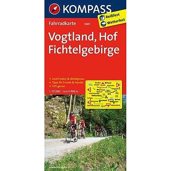 Kompass Fahrradkarten: KOMPASS Fahrradkarte 3081 Vogtland - Hof - Fichtelgebirge 1:70.000