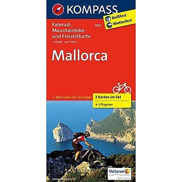 Kompass Fahrradkarten: KOMPASS Fahrradkarte 3500 Mallorca (2 Karten im Set) 1:70.000