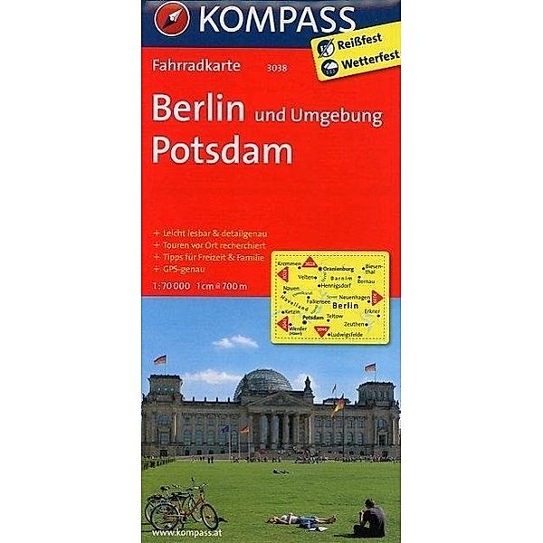 Kompass Fahrradkarten: KOMPASS Fahrradkarte Berlin und Umgebung - Potsdam