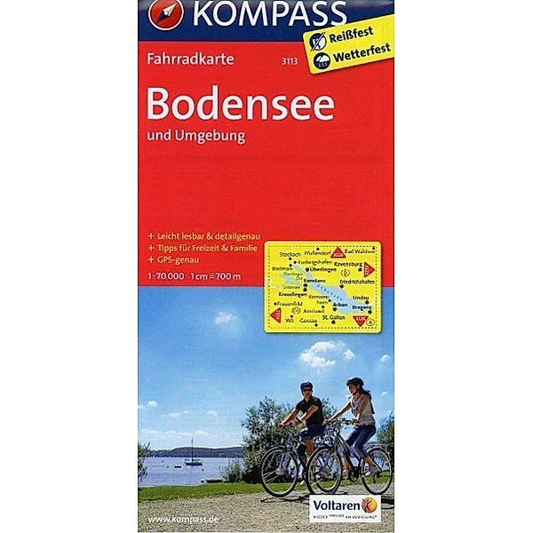 Kompass Fahrradkarten: Kompass Fahrradkarte Bodensee und Umgebung