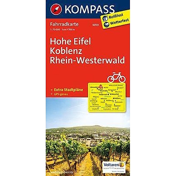 Kompass Fahrradkarten: Kompass Fahrradkarte Hohe Eifel, Koblenz, Rhein-Westerwald