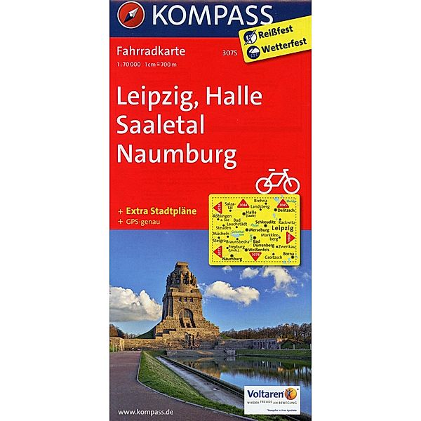 Kompass Fahrradkarten: KOMPASS Fahrradkarte Leipzig - Halle - Saaletal - Naumburg