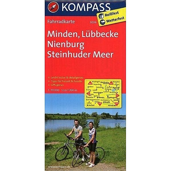Kompass Fahrradkarten: KOMPASS Fahrradkarte Minden - Lübbecke - Nienburg - Steinhuder Meer