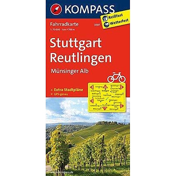 Kompass Fahrradkarten: KOMPASS Fahrradkarte Stuttgart, Reutlingen, Münsinger Alb