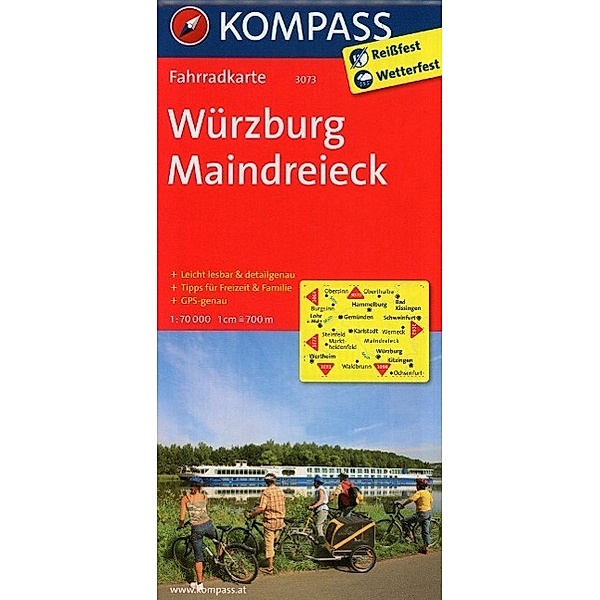 Kompass Fahrradkarten: KOMPASS Fahrradkarte Würzburg - Maindreieck