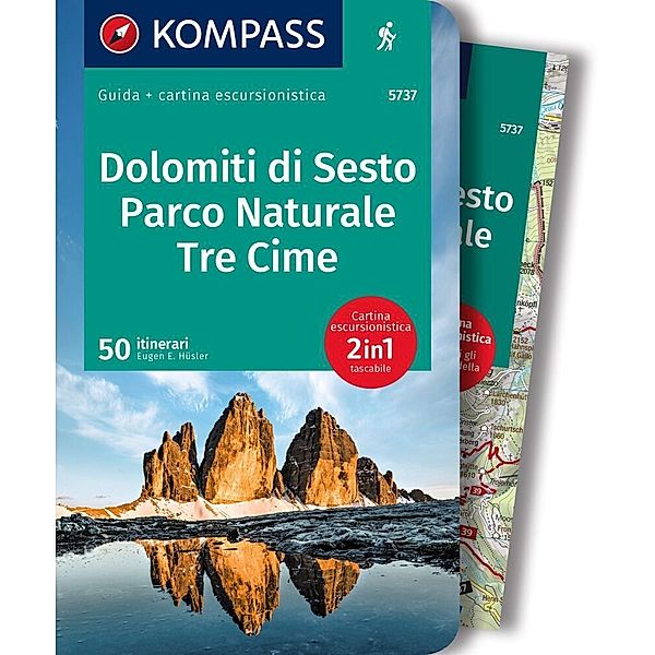 KOMPASS guida escursionistica Dolomiti di Sesto, Parco Naturale Tre Cime, 50 itinerari, Eugen E. Hüsler