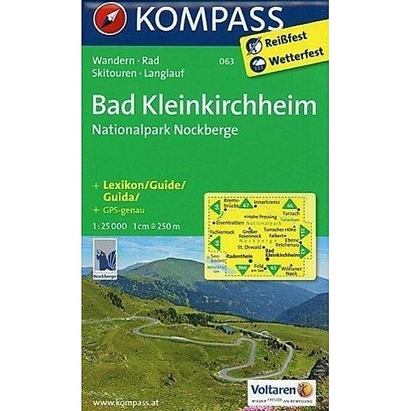 Kompass Karte Bad Kleinkirchheim, Nationalpark Nockberge