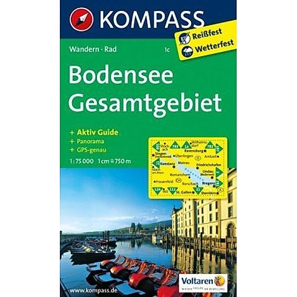 Kompass Karte Bodensee, Gesamtgebiet