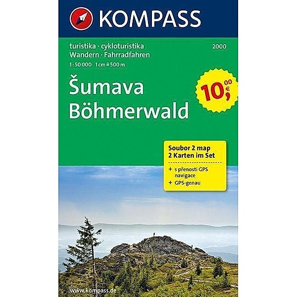 Kompass Karte Böhmerwald. Sumava, 2 Bl. m. Kompass Naturführer Wiesenblumen