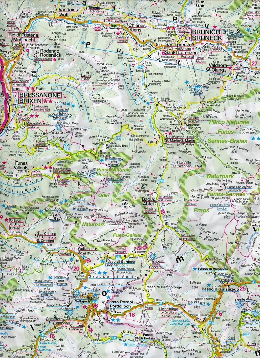 Karte Dolomiten | Landkarte