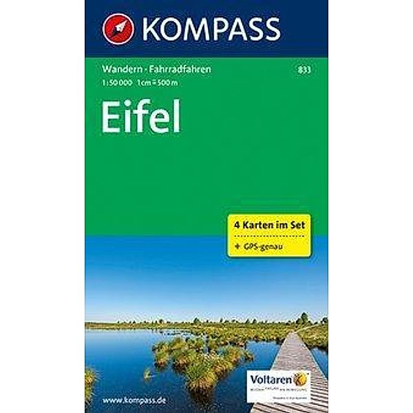 Kompass Karte Eifel, 4 Bl.